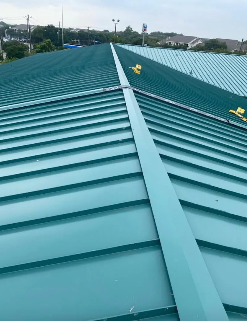 Green commercial metal roof ridge and valley for Metal Roof Repair in Berea